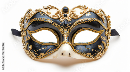 Colorful and vibrant opera carnival mask isolated on a white background, perfect for adding a touch of mystery and elegance to your designs. © stocker