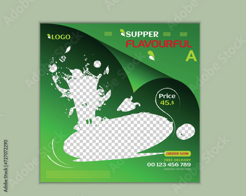 Creative elegant food social media banner post template.