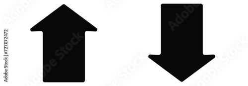  Up and Down Arrow Icons with Rounded Edges. Vector Image.