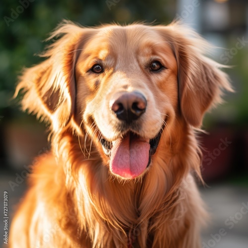 A happy Golden Retriever's face radiates joy and warmth.