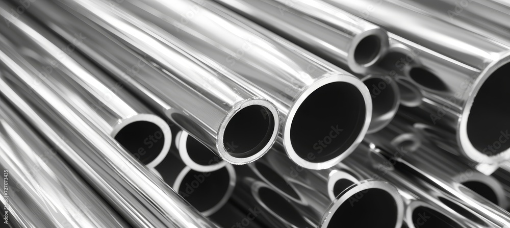 Background of stainless steel pipes, metallurgical industry backdrop concept image Background of stainless steel pipes, metallurgical industry backdrop concept image
