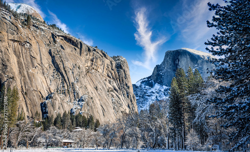 Gorgeous Winter Day after a Storm on Half Dome, Yosemite National Park, California photo