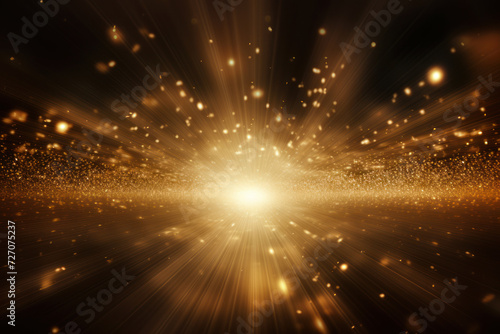 Elegant Dark Background with Golden Sparkles - Anamorphic Lens Flare