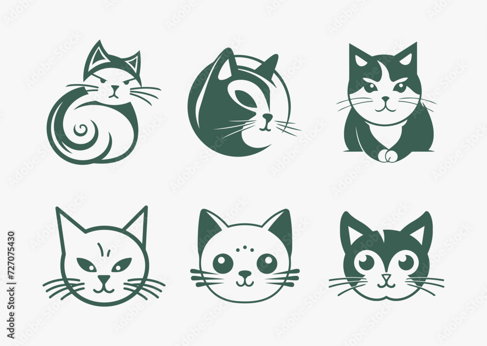 Fototapeta premium Cat logo design vector illustration