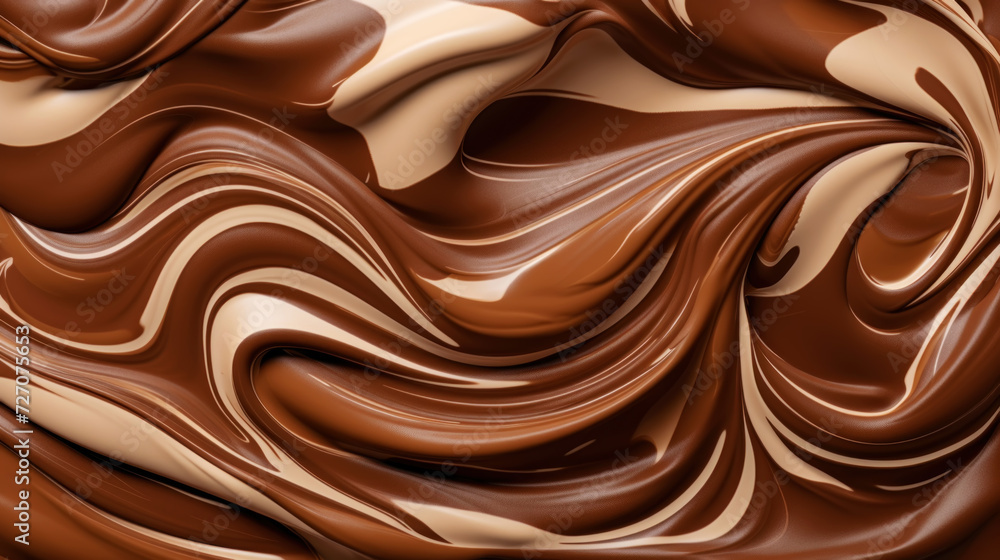 Texture of chocolate mixed with white cream. Elegant sweet background. Generative AI Texture of chocolate mixed with white cream. Elegant sweet background. Generative AI