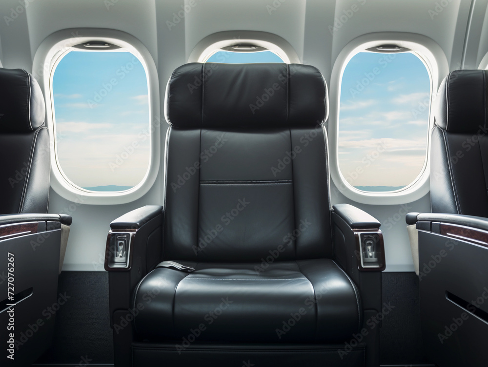 first class business luxury seats for vacations or corporate airplane travel with copy space area wide banner first class business luxury seats for vacations or corporate airplane travel with copy space area wide banner