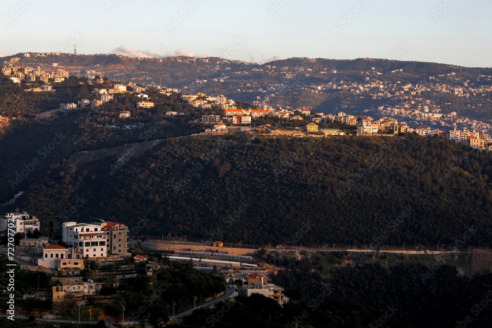 Evening view from Harissa, Lebanon