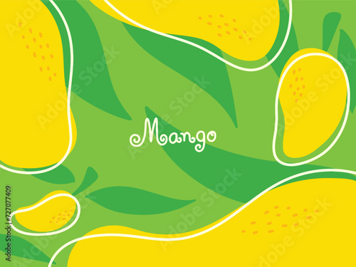 Mango drawing, Fruit hand drawn, vector illustration.