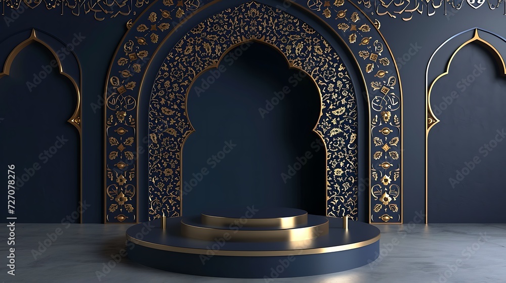3d rendered Islamic Arabic podium