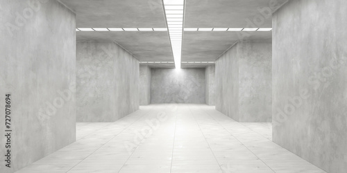 Empty industrial design Room With Ceiling Light 3d render illustration