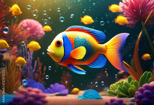 Fish with bubbles underwater © G.E.G Digital Media