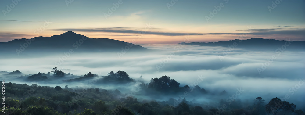 Pearlescent fog forming a fleeting presence, casting a shimmering and ethereal atmosphere.