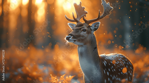 the deer is looking up while out in the forest © growth.ai