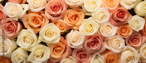 Rose flower background. Floral wallpaper  banner. 