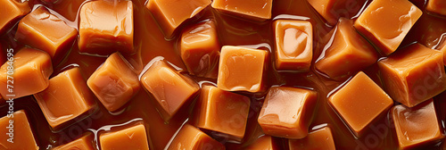background of caramel toffee cubes photo