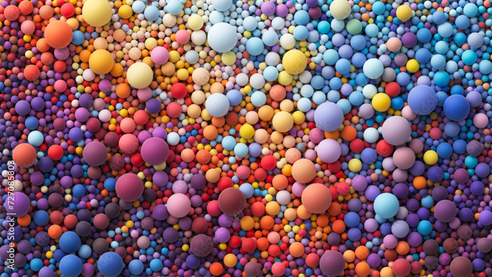 Background with many colorful big and small random spheres. Huge pile of colorful matte soft balls in different sizes. Flat lay with lots of different colored orbs. Vector background Background with many colorful big and small random spheres. Huge pile of colorful matte soft balls in different sizes. Flat lay with lots of different colored orbs. Vector background