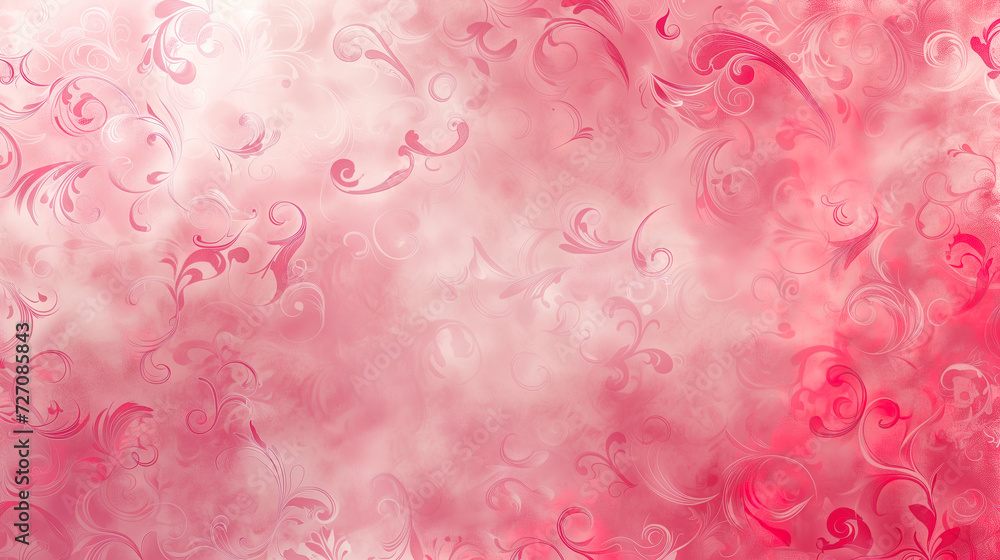 Fototapeta premium Botanical graphic foliage abstract in red and pink colors wallpaper background