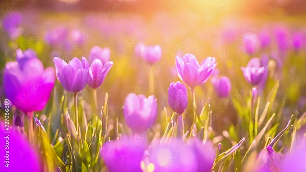 Fine wild growing flower tulip on background meadow on colored background close-up, generated ai Fine wild growing flower tulip on background meadow on colored background close-up, generated ai