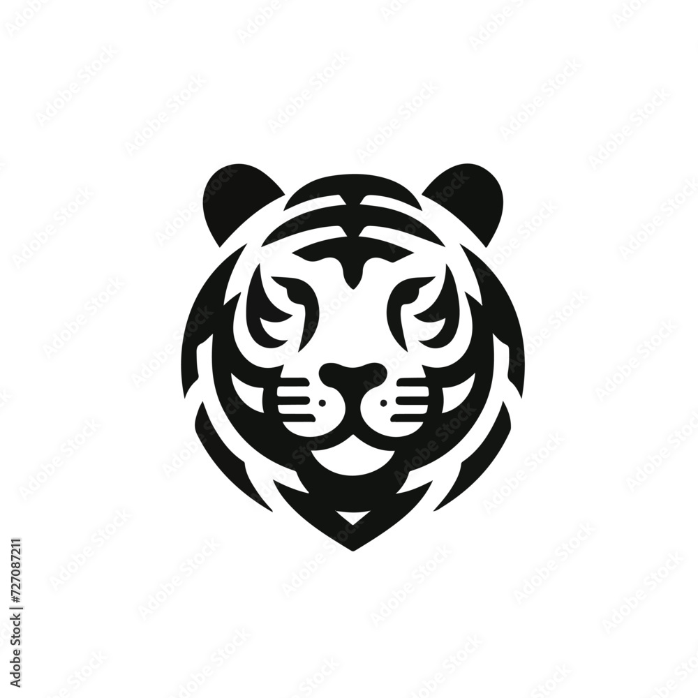 simple logo of tiger head