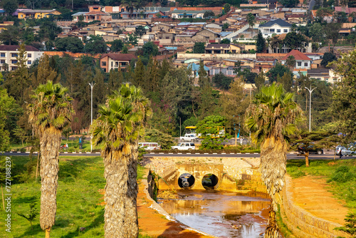 Bridge, road and buildings in Kigali, Rwanda