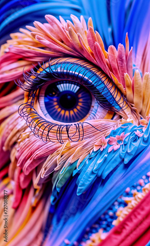close up of colorful eye