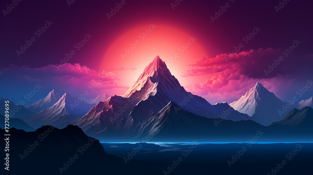 Stunning mountains, panoramic peaks PPT background Stunning mountains, panoramic peaks PPT background