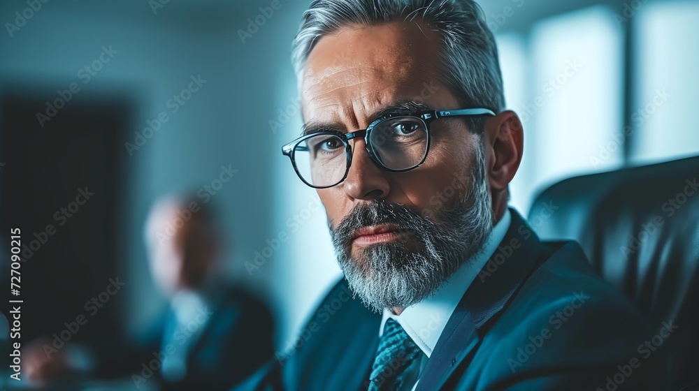 Senior Executive Contemplating in a Modern Office Senior Executive Contemplating in a Modern Office
