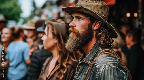 Rustic Hipster at Outdoor Festival Event