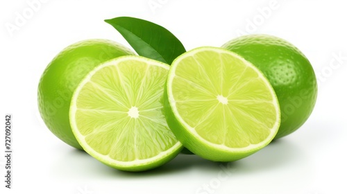 green lime isolated on white background