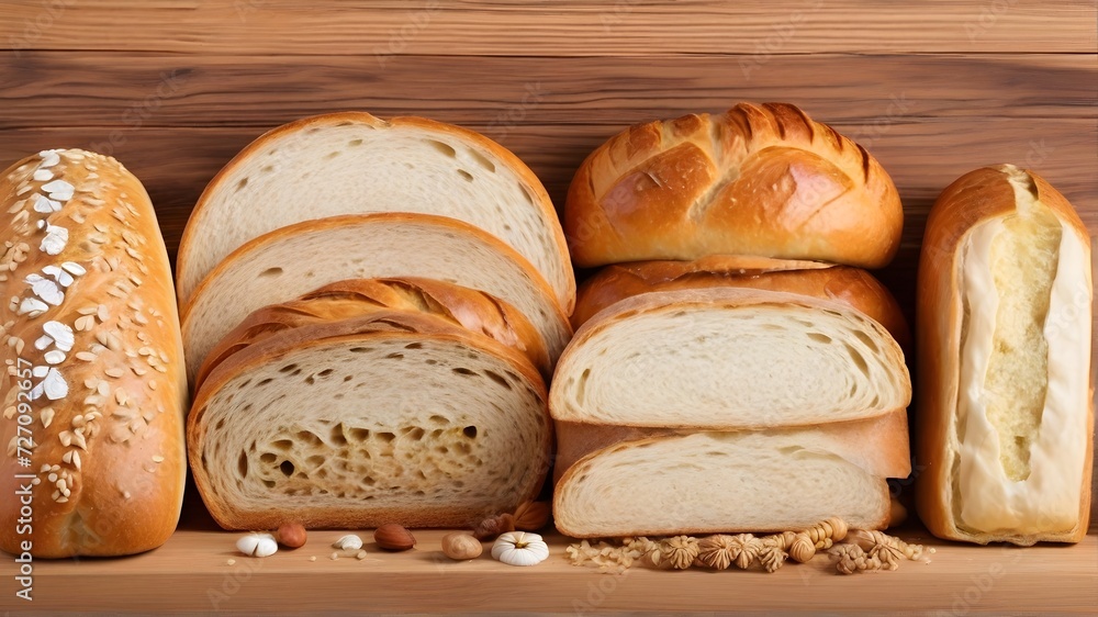 assortment of baked bread, Generative AI