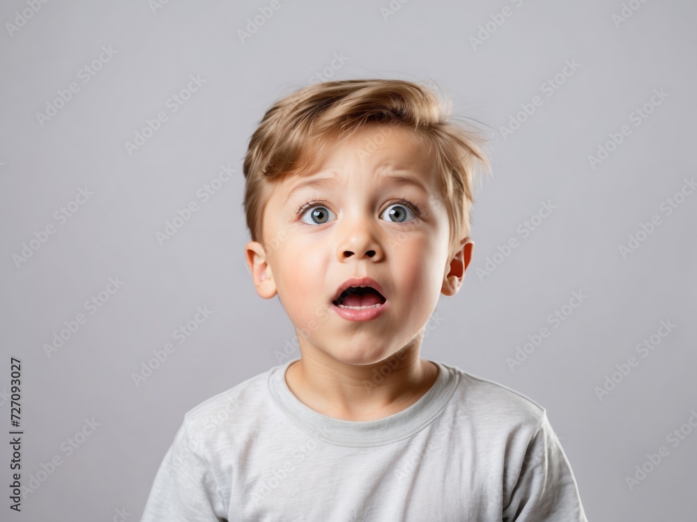 White Surprise: Little Boy's Expression White Surprise: Little Boy's Expression