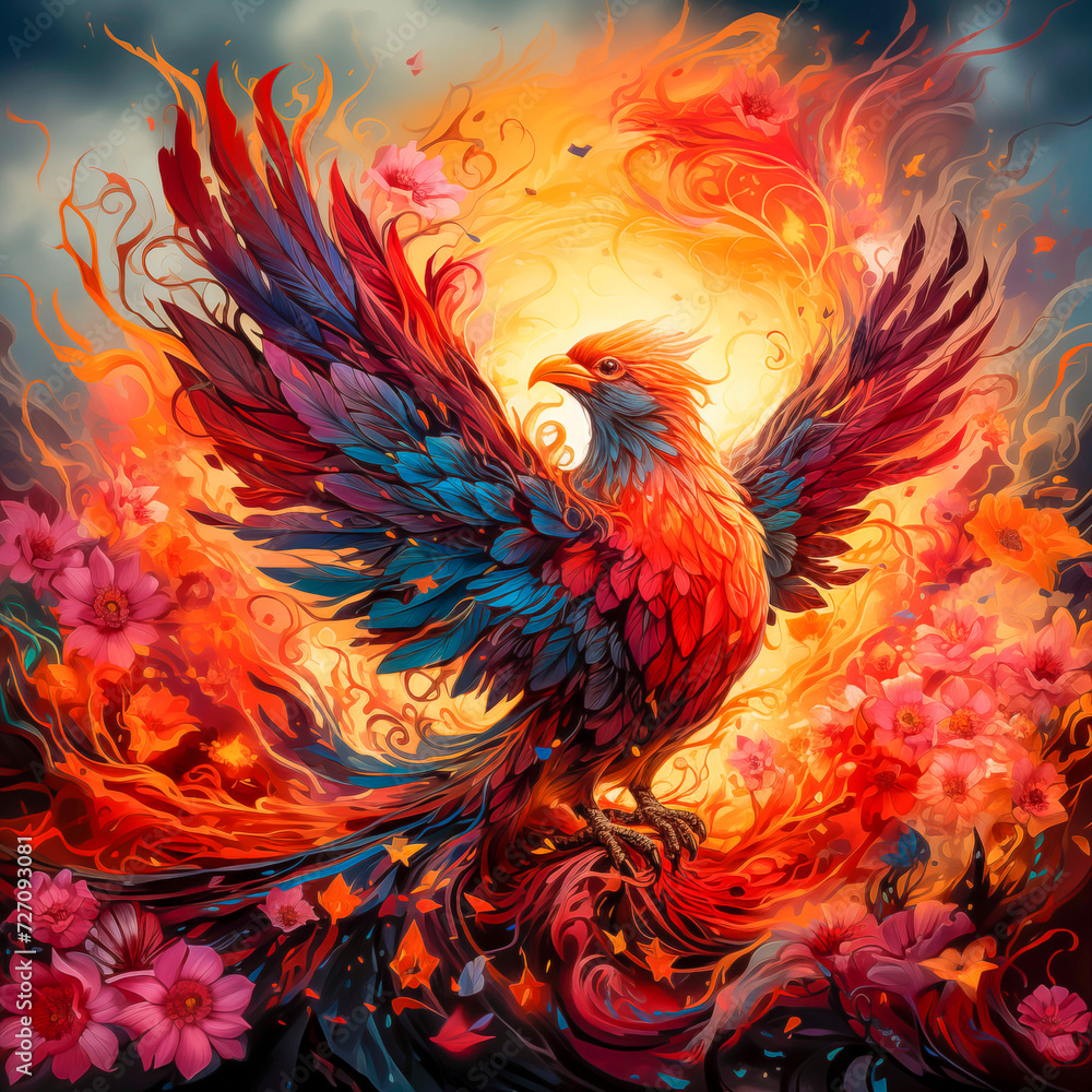 image of the Phoenix firebird rising into the sky image of the Phoenix firebird rising into the sky
