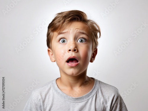 Little Boy's Startled White Moment