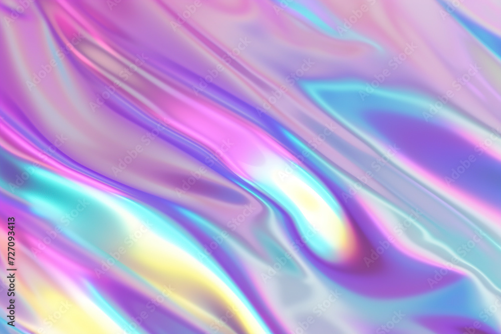 Holographic Neon background ,Colorful psychedelic Abstract. Pastel color waves for Background