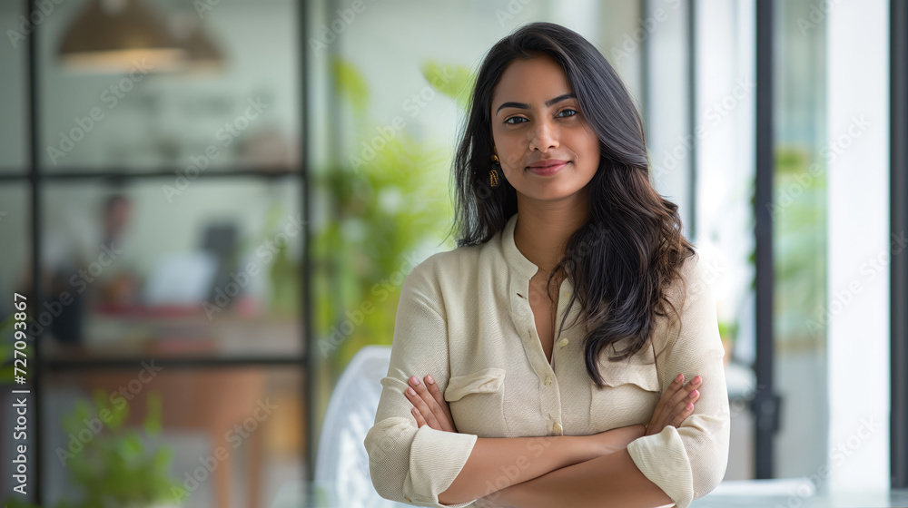 Half-pose image featuring a indian professional with a confident stance Half-pose image featuring a indian professional with a confident stance