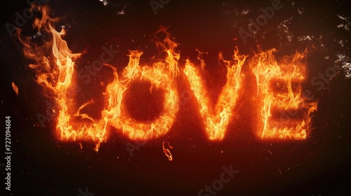 The Word Love on Fire
