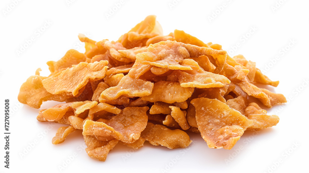 High-quality image of Bhujia snack on a white background High-quality image of Bhujia snack on a white background