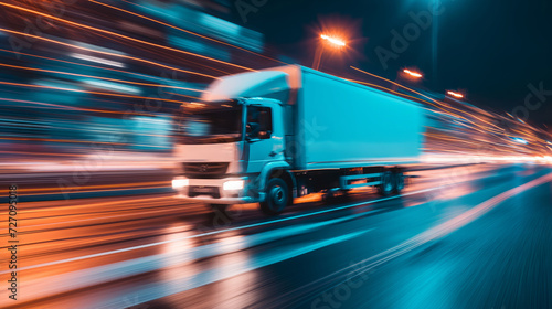 image of a delivery truck in action