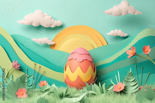 Beautiful Easter wallpaper in 3d style. Happy Easter!