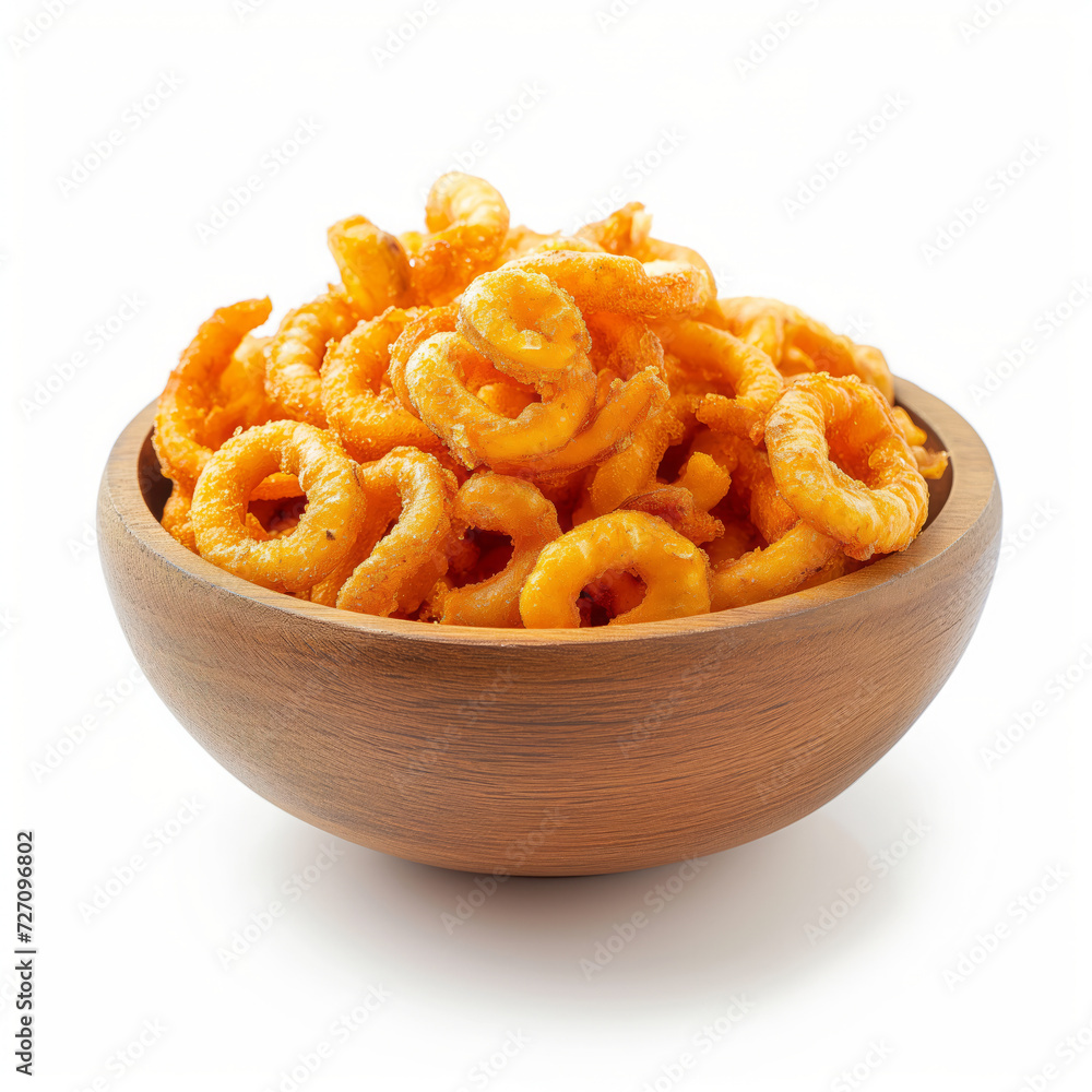 Indian snack in the bowl on white background Indian snack in the bowl on white background