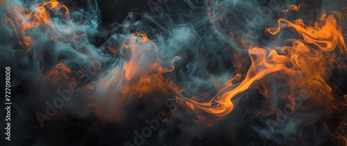  Abstract Artistry in Motion - Vibrant Smoke Waves Flowing in a Dynamic Dance of Warm and Cool Tones - Aesthetic Wallpaper for Visual Experience 