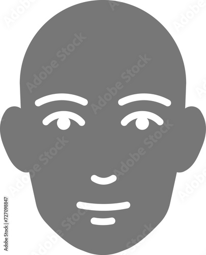 Human head icon in flat style.