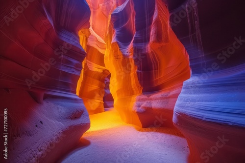 Magic Antelope Canyon in the Navajo Reservation, Arizona, United States. Generative AI