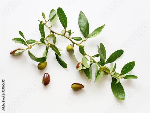 Wallpaper Mural Jojoba plant with seeds isolated on white background Torontodigital.ca