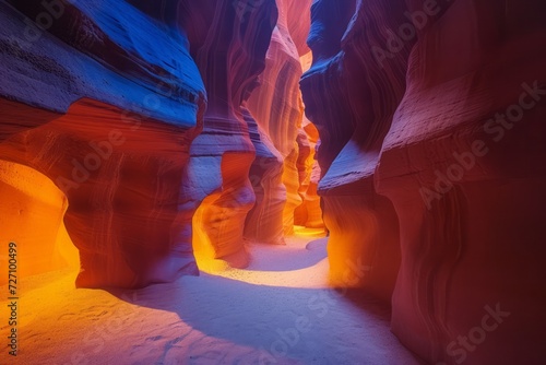 Magic Antelope Canyon in the Navajo Reservation, Arizona, United States. Generative AI