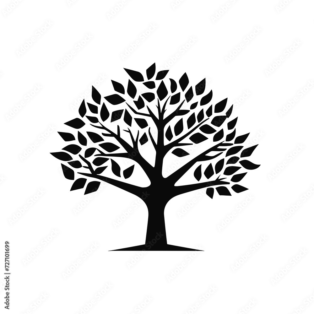 Fototapeta premium silhouette of a tree, vector isolated design, icon style