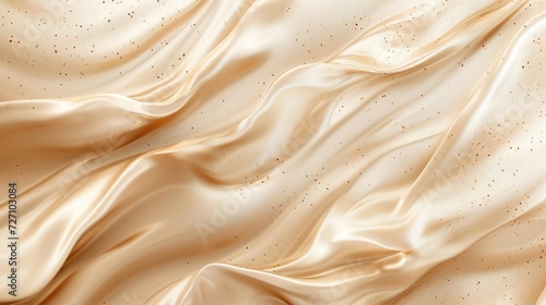 Smooth waves of liquid foundation or concealer skin tone background. Beauty fluid makeup product banner, backdrop