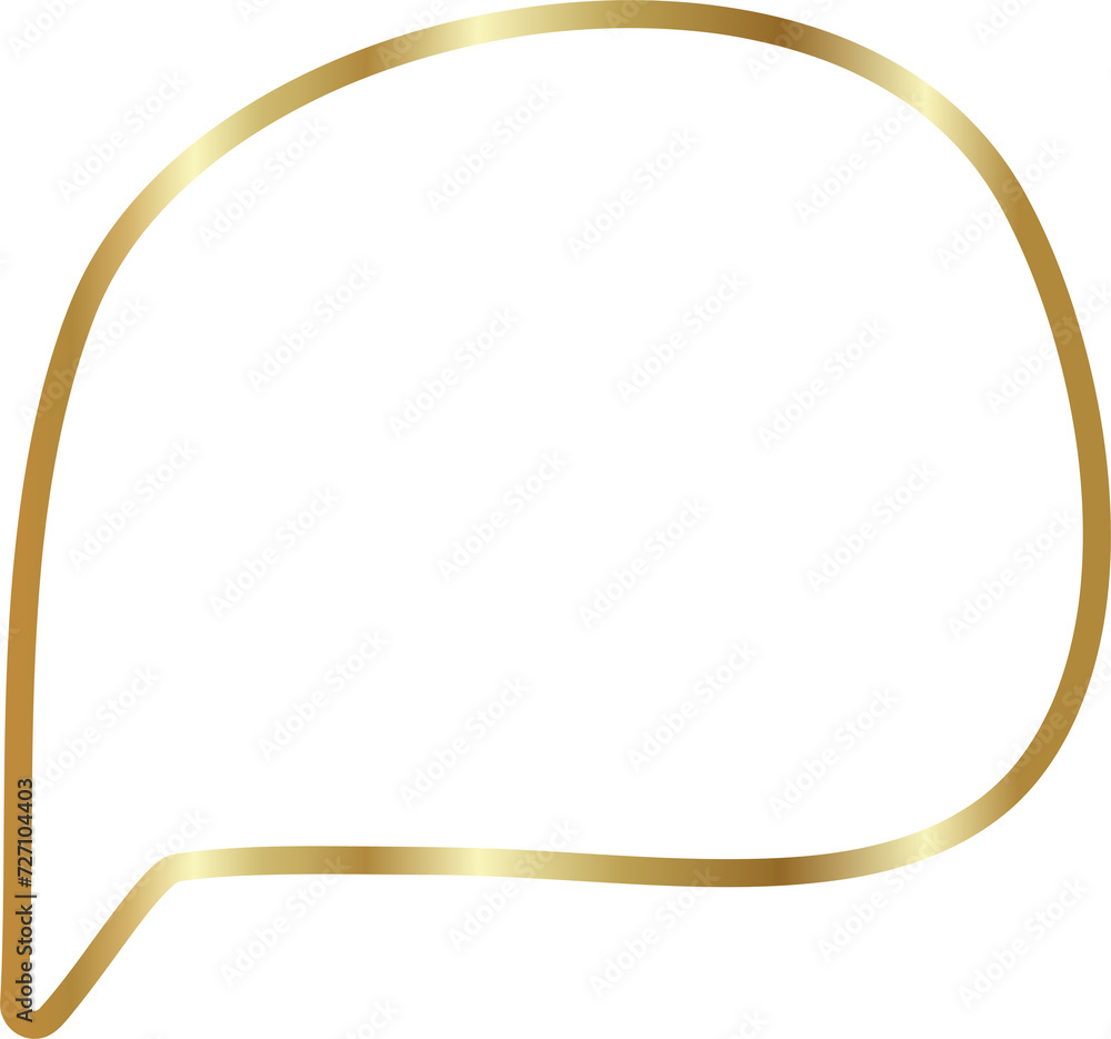 Golden speech bubble, chat, dialog, messenger