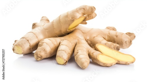 ginger root on white background