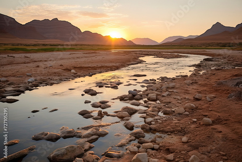 sunset in the barren.